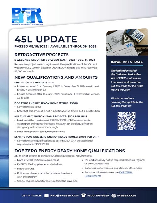 45L tax credit update information flyer.