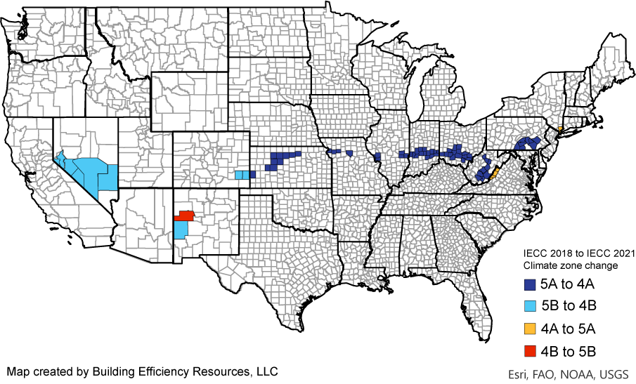 Climate Zone Map from IECC 2021  Building America Solution Center